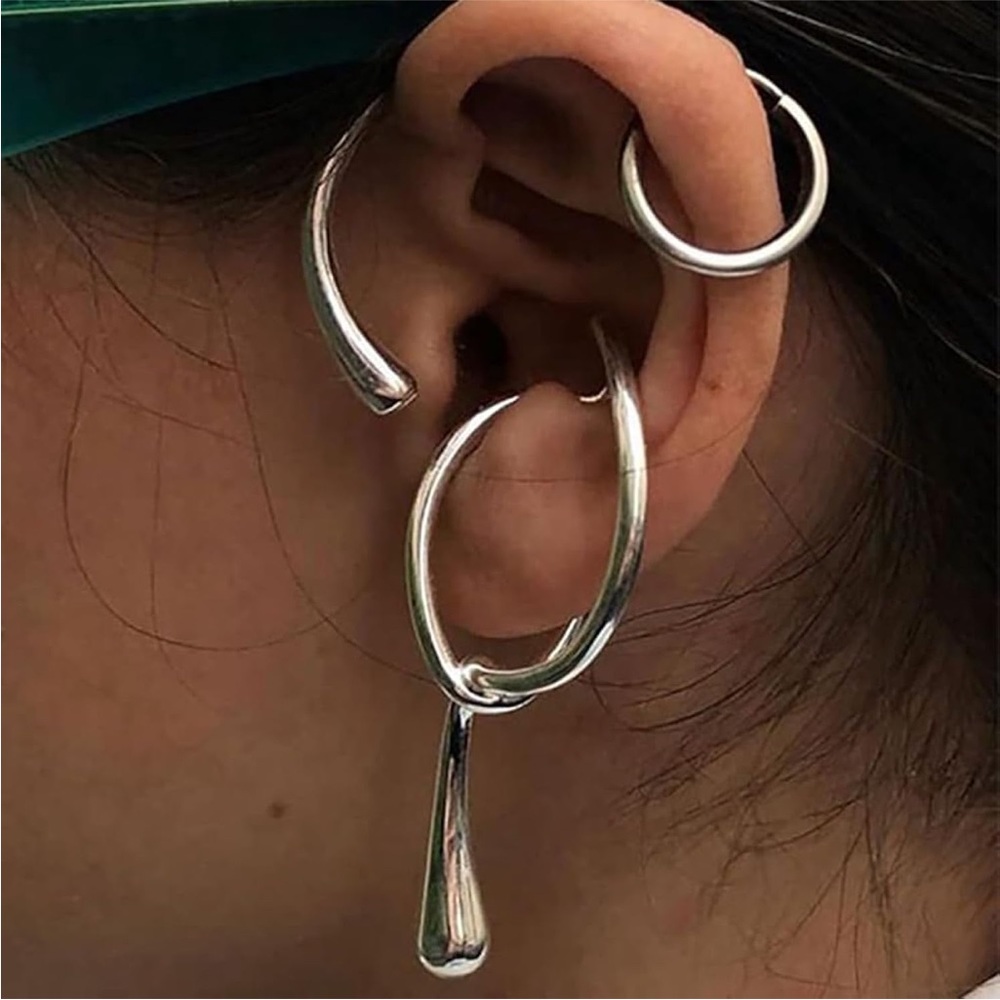 Elegant irregular line statement ear cuffs